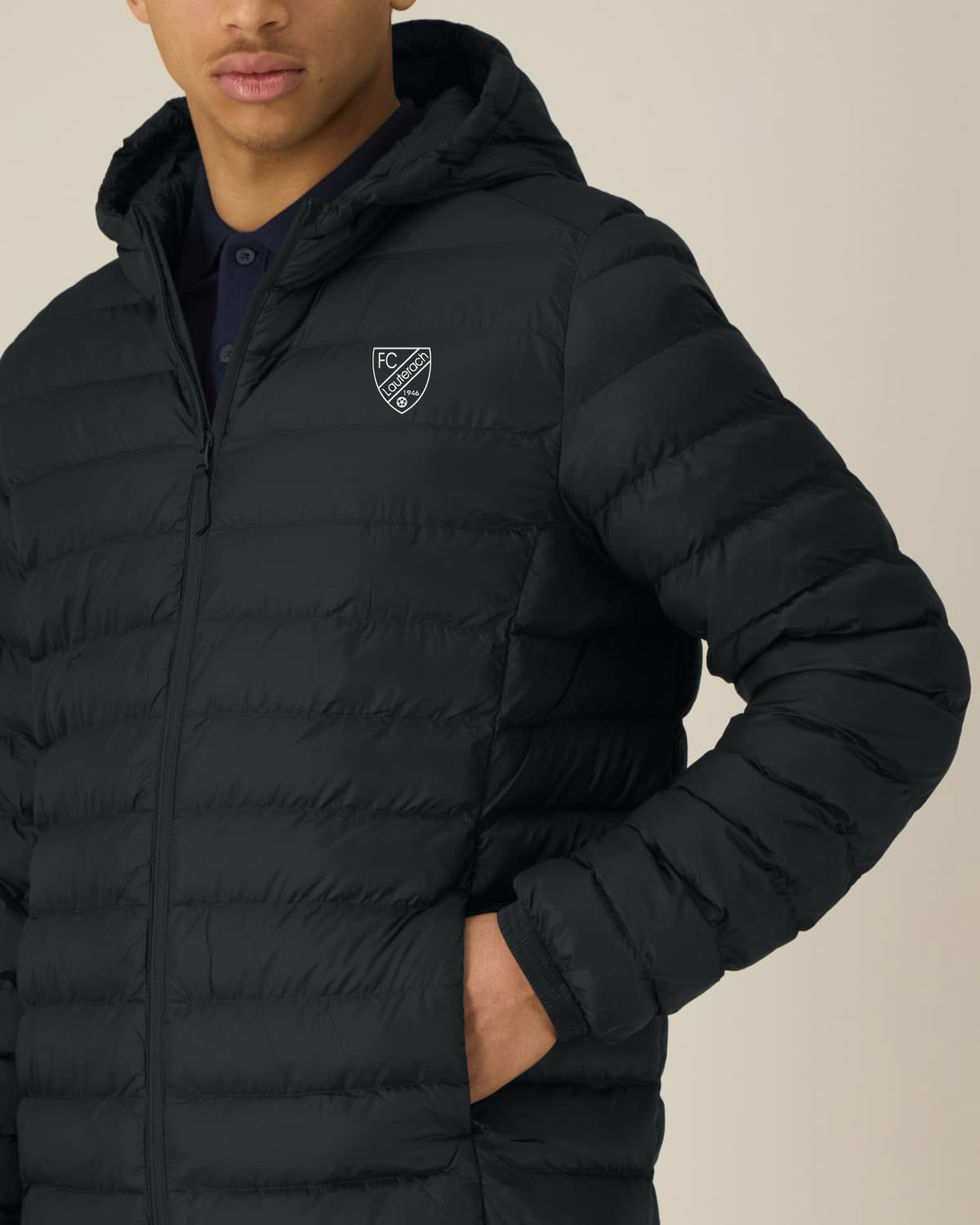 FC Lauterach wattierte Unisex Jacke - schwarz