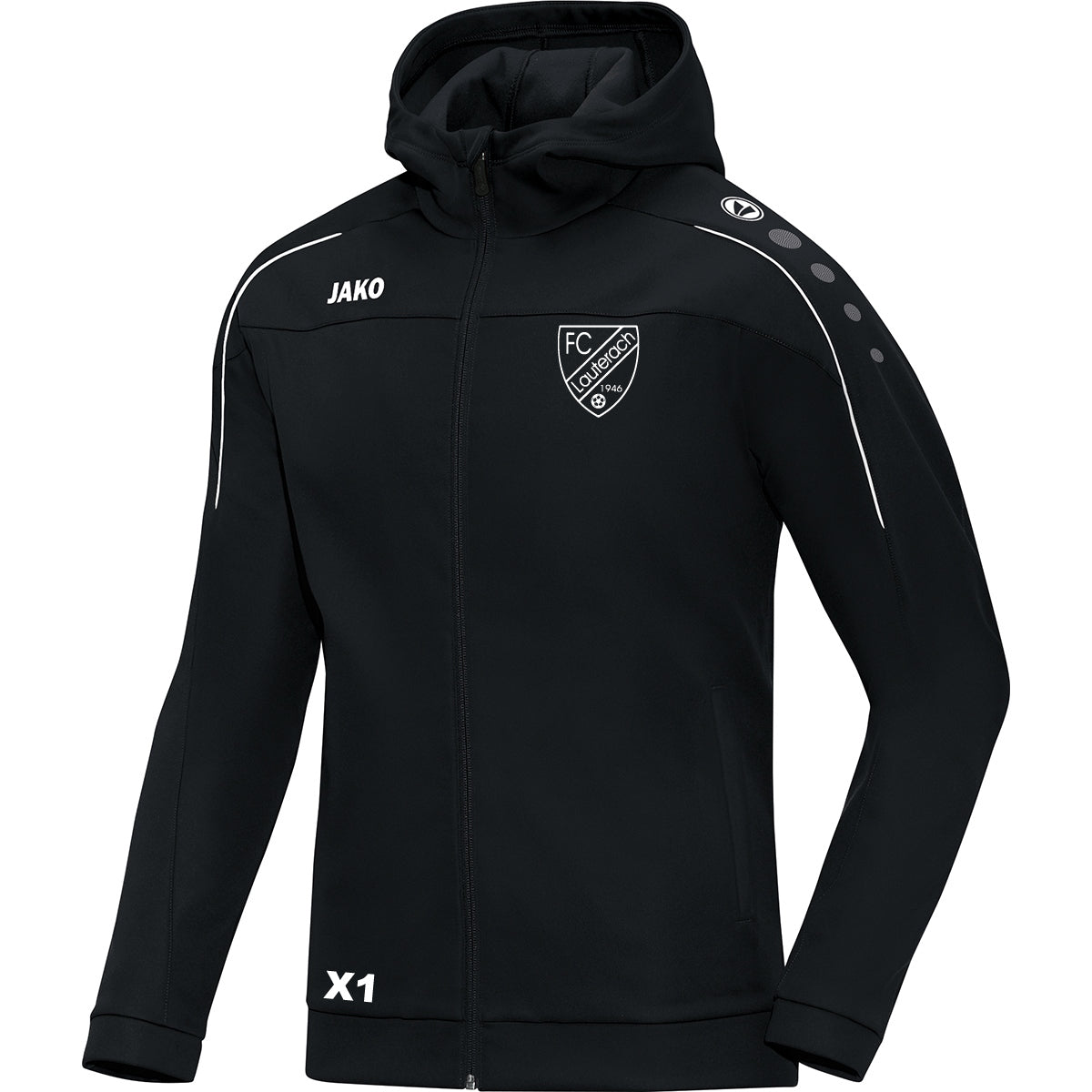 JAKO FC Lauterach Kapuzenjacke Classico - black 6850